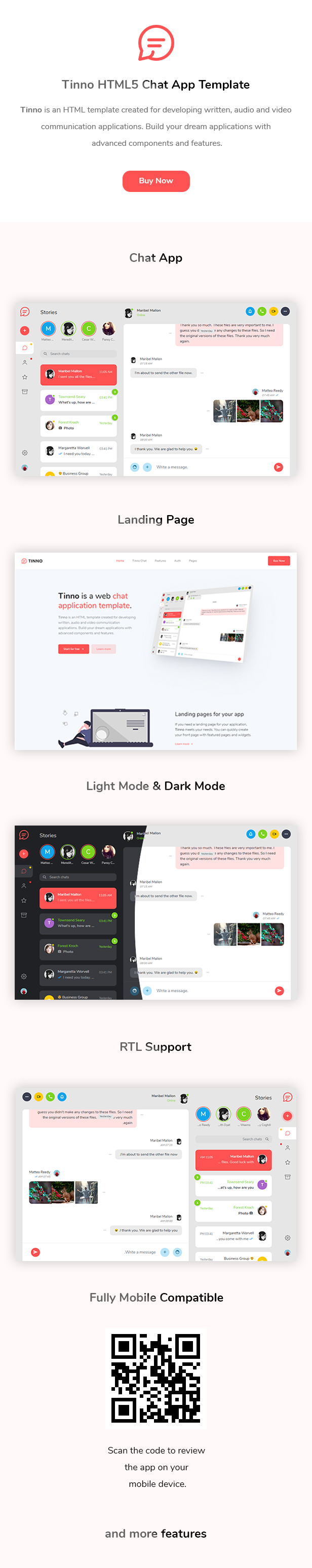 Tinno - HTML5 Chat App Template - 1